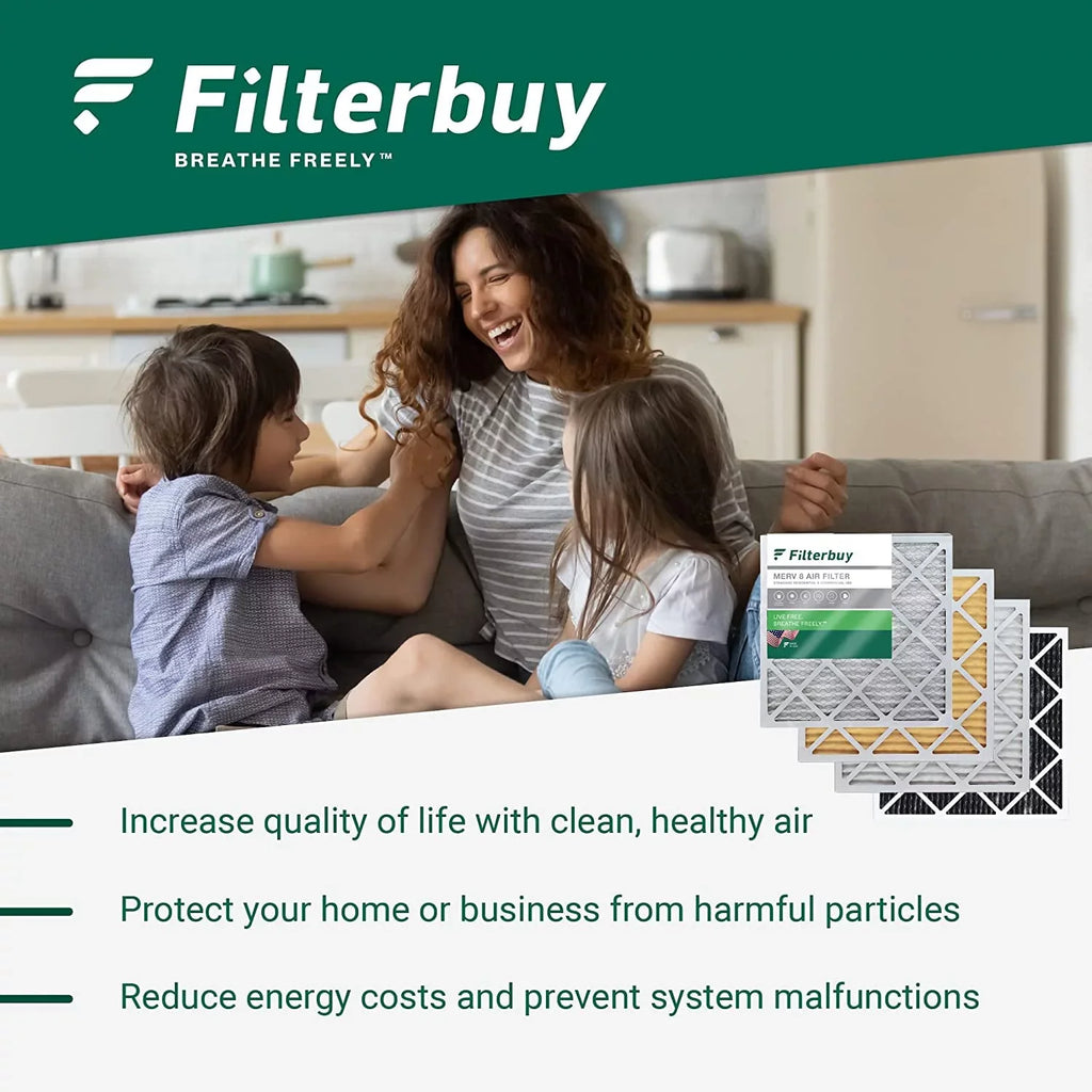Filterbuy 10x16x4 MERV 8 Pleated HVAC AC Furnace Air Filters (3-Pack)