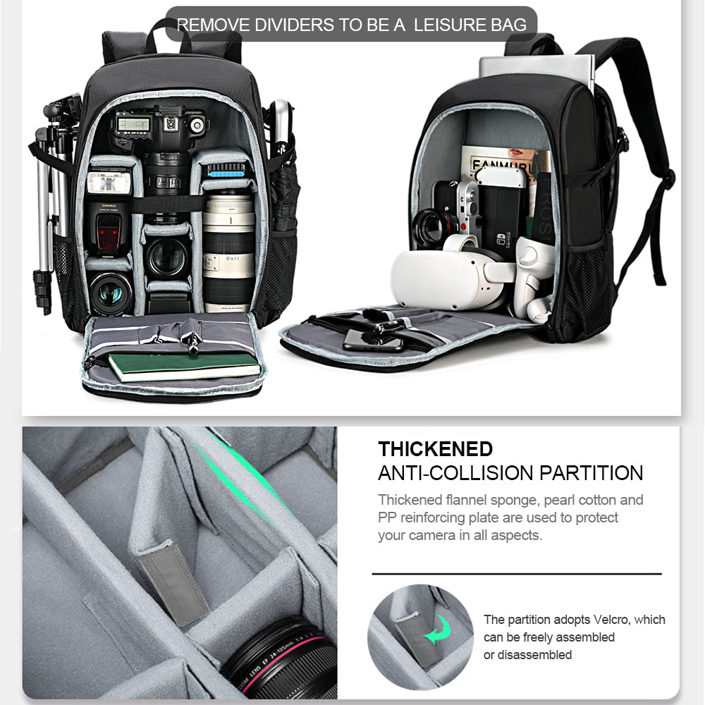 Big Capacity Photography Camera Waterproof Shoulders Backpack Video Tripod DSLR Bag Drone Case w/ Rain Wrap for Canon Nikon Sony Pentax