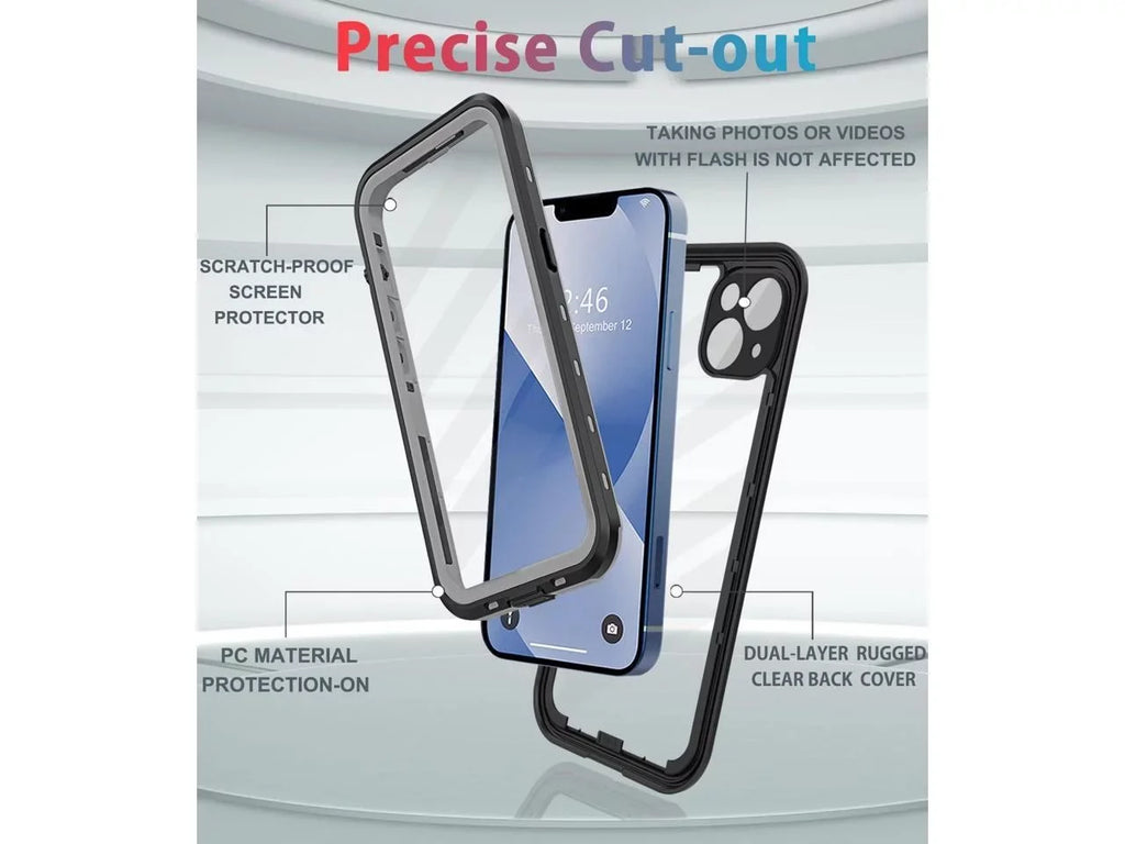 For iPhone 13 Case Waterproof Shockproof Dustproof Full-Body with Built-in Screen Protector,Underwater Full Sealed Shield Protective for iPhone 13 6.1 inch