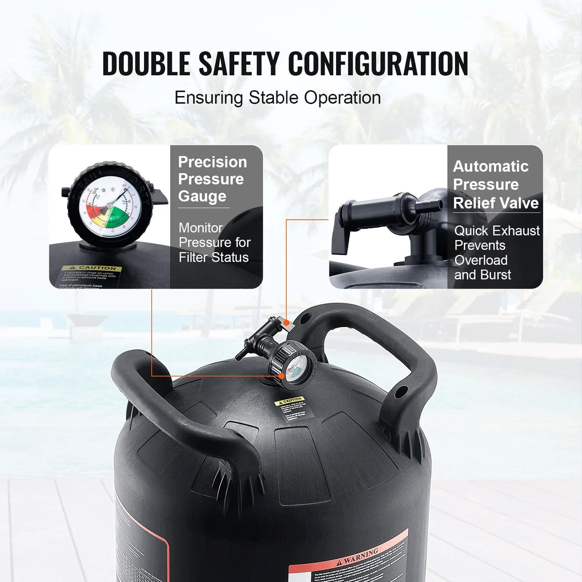 SKYSHALO 325Sq.Ft Pool Cartridge Filter In/Above Ground Swimming Pool Filtration