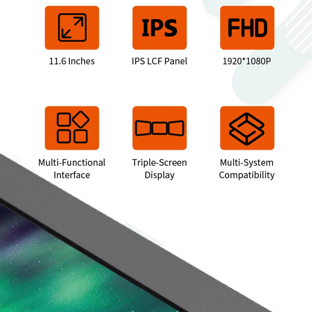 GTMEDIA Mate X 11.6-inch Portable Dual Screen Monitor for Laptop - Full HD IPS Display, Easy Setup and Versatile Usage