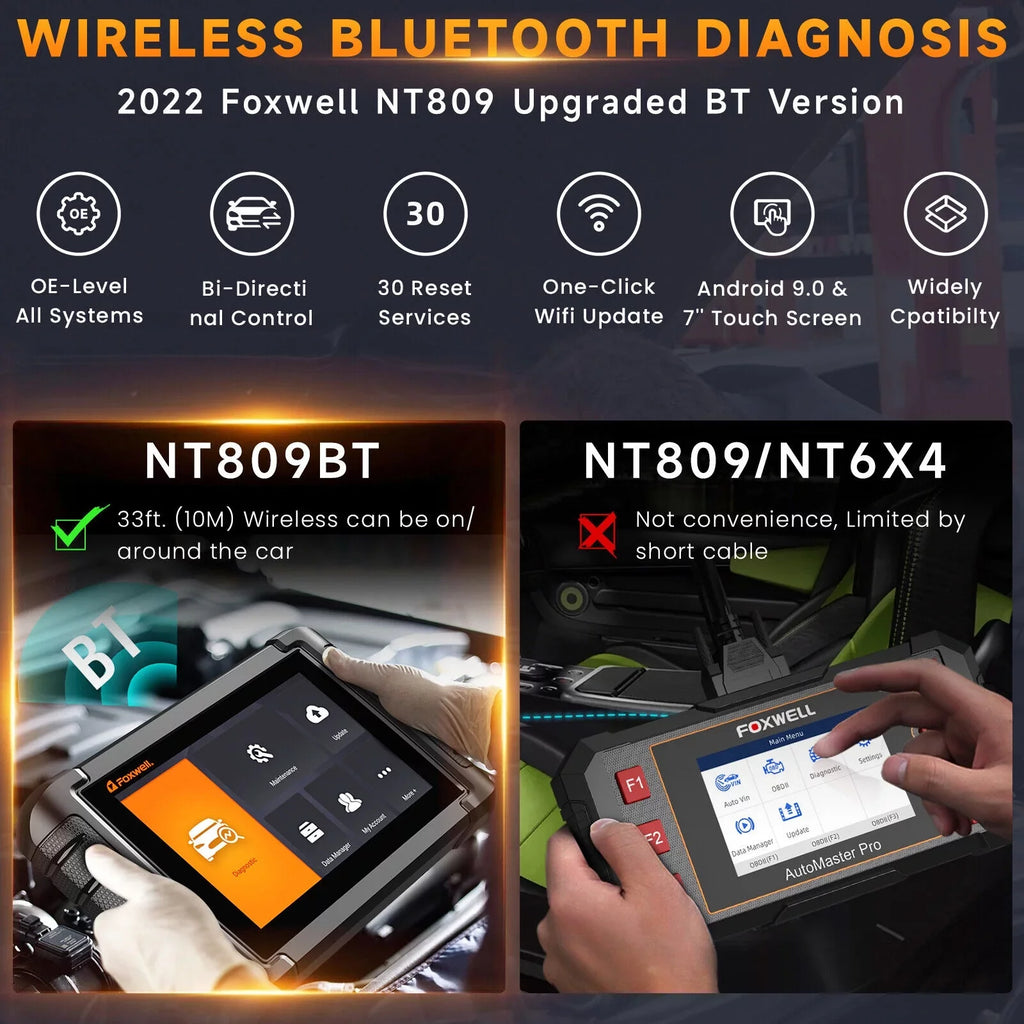 Foxwell NT809 BT All System Bidirectional OBD2 Scanner Auto Diagnostic Tool IMMO