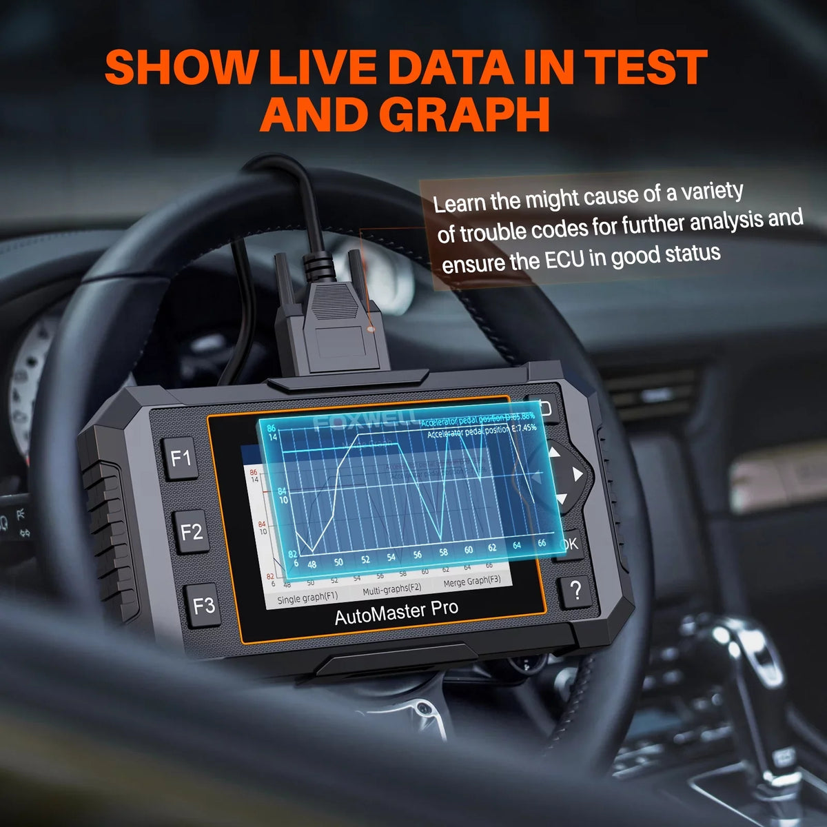FOXWELL NT624 Elite OBD2 Scanner Full Systems Diagnostic Scan Tool with OIL/EPB/TPS/SAS/ABS/DPF/BMS/Injector 8 Reset Services for Free Update,Car Code Reader Automotive Scanner Auto VIN OBDII CAN Cars