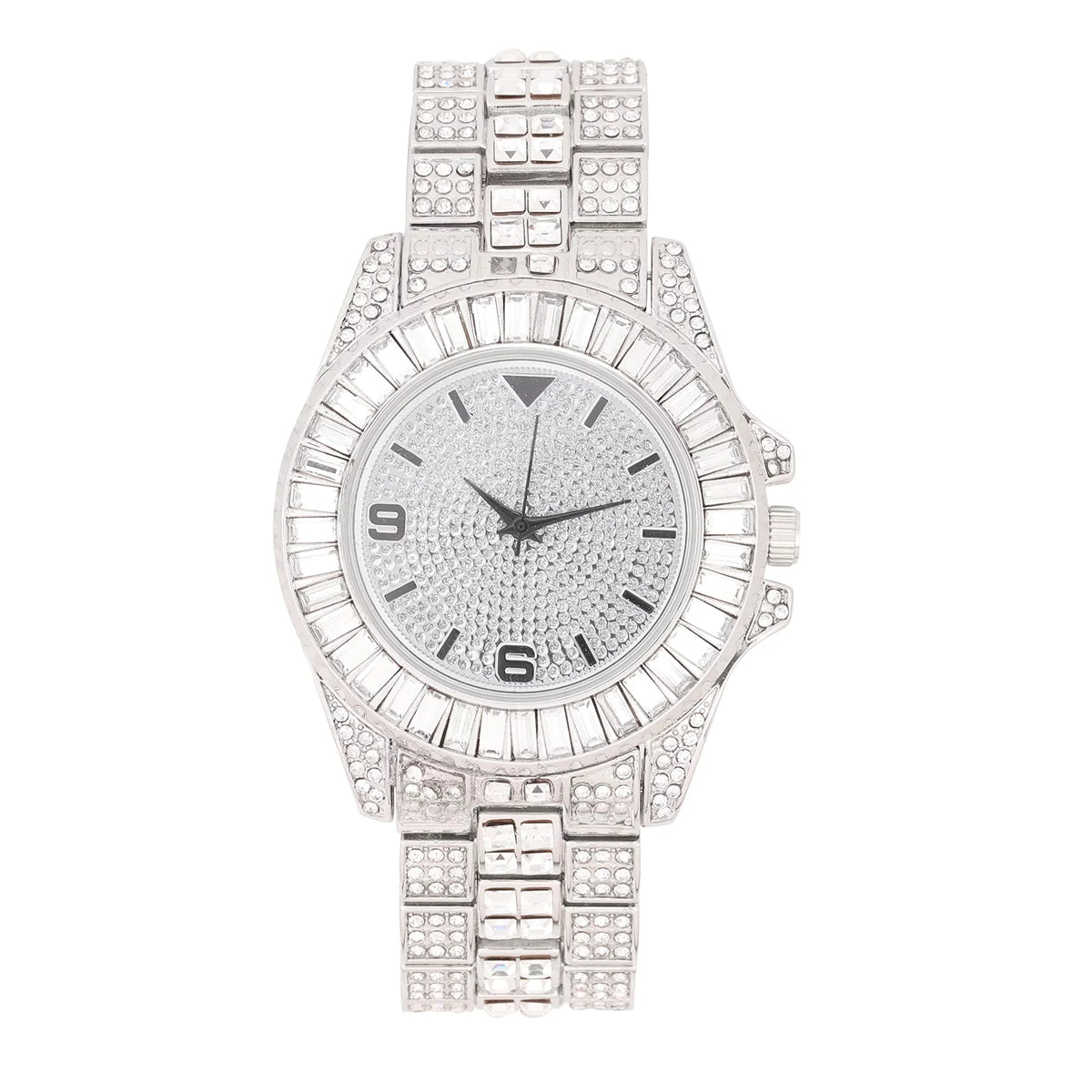 King and Queen Bling'ed Out His and Hers Hip Hop Matching Watch Set - Perfect for Today's Power Couple on Point - ST10327ML His/Hers (ST10372Slv Silver)