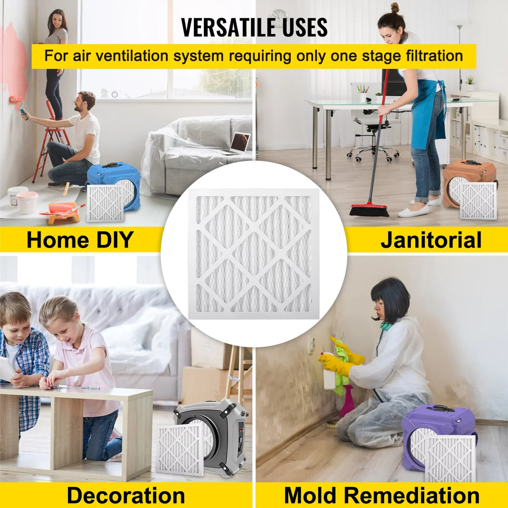 Bentism Filter Replacement, 16''x16'' AC Filter, 12pcs HVAC Pleated Air Filter, AC Furnace Filter Replacement Set, MERV 8, Good for Home, Commercial Capture Particles, Fit for Dri-Eaz DefendAir HEPA