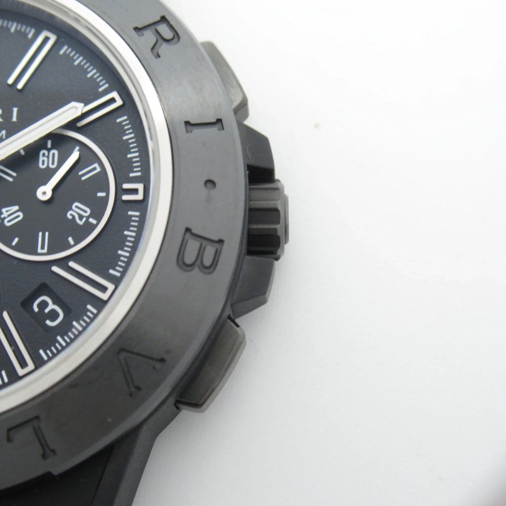 Pre-Owned BVLGARI Diagono Magnesium Chrono Wrist Watch watch Wrist Watch DG42SMCCH Mechanical Automatic Black Rubber belt mag DG42SMCCH (Good)