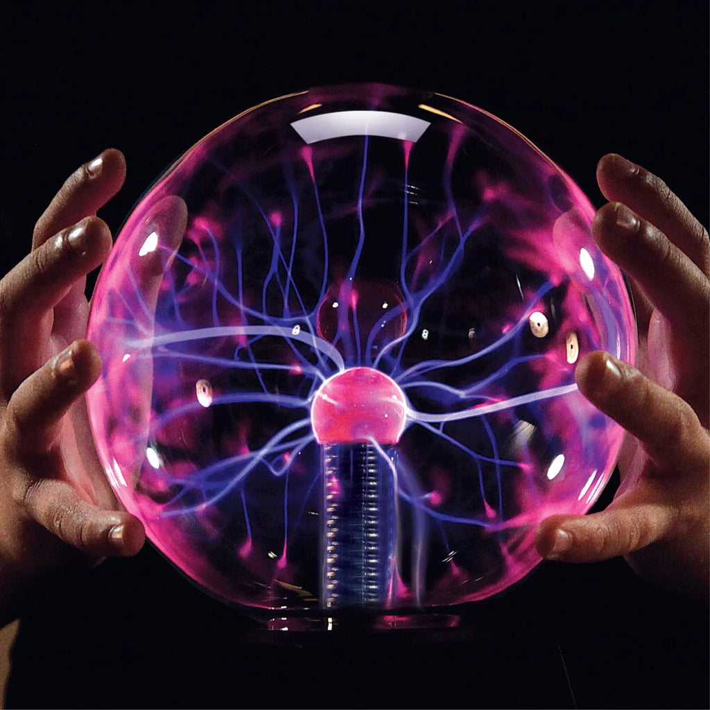 Shield #Mindblown 6" Plasma Globe Lamp with Interactive Electric Touch and Sound Sensitive Lightning and Tesla Coil, Includes AC Adapter, Glass STEM Lava Lamp-Style Light for Desk, Kids Room