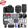 Nikon D5300 24.2MP DSLR Camera||18-55mm VR Lens||70-300mm Macro Lens -64GB Bundle Kit