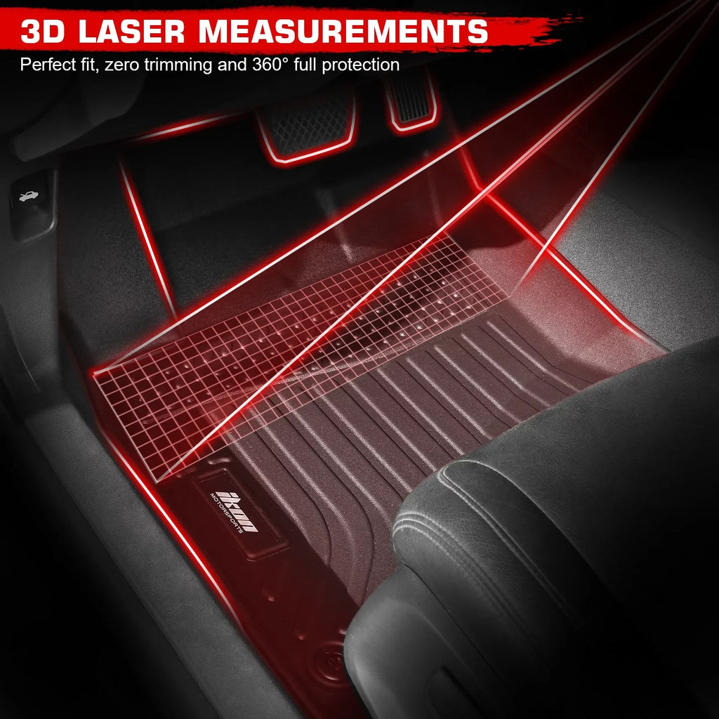 Ikon Motorsports 3D TPE Floor Mats Compatible With 2008-2020 Dodge Grand Caravan 2008-2016 Chrysler Town & Country Black 3D Molded All Weather Car Carpets 1st 2nd Row Front Rear Protector Liner 4PCS