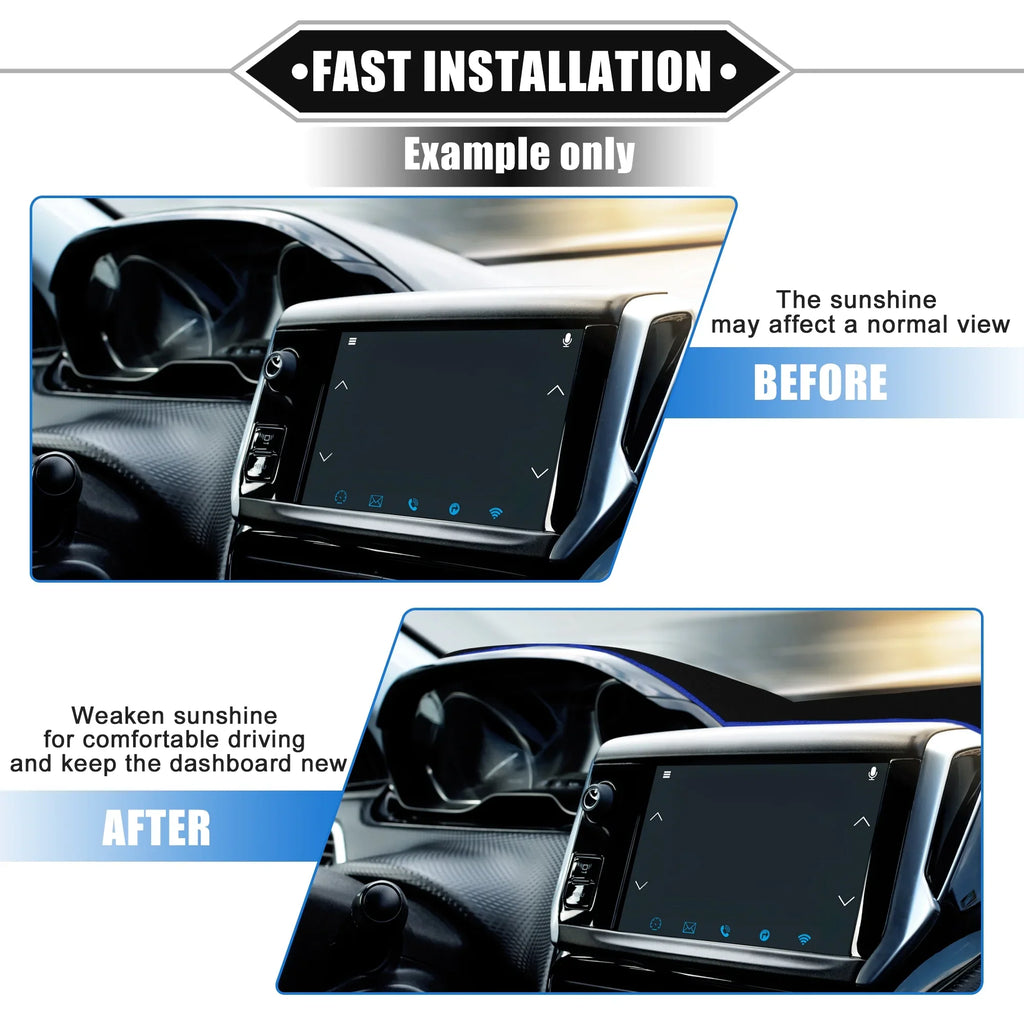 Unique Bargains Car Center Console Dashboard Protection Mat for Ford F150 2015-2020 Protective Polyester Black Blue