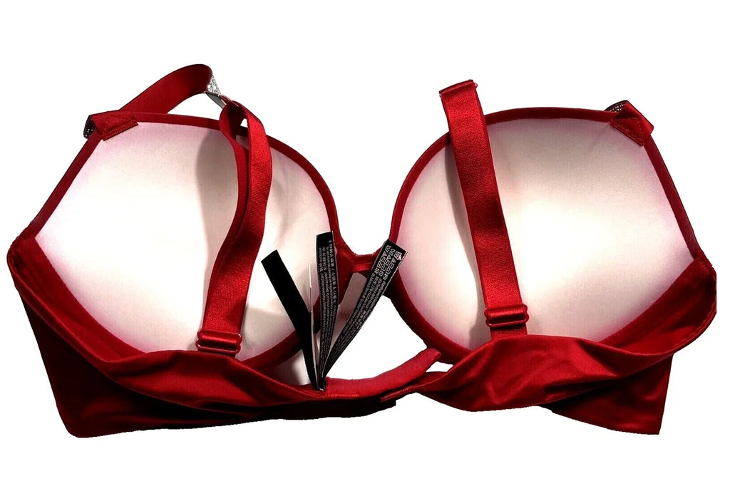 Victoria’s Secret Very Sexy Shine Strap Push-up Bra Lipstick Red Cup Size 38B NWT