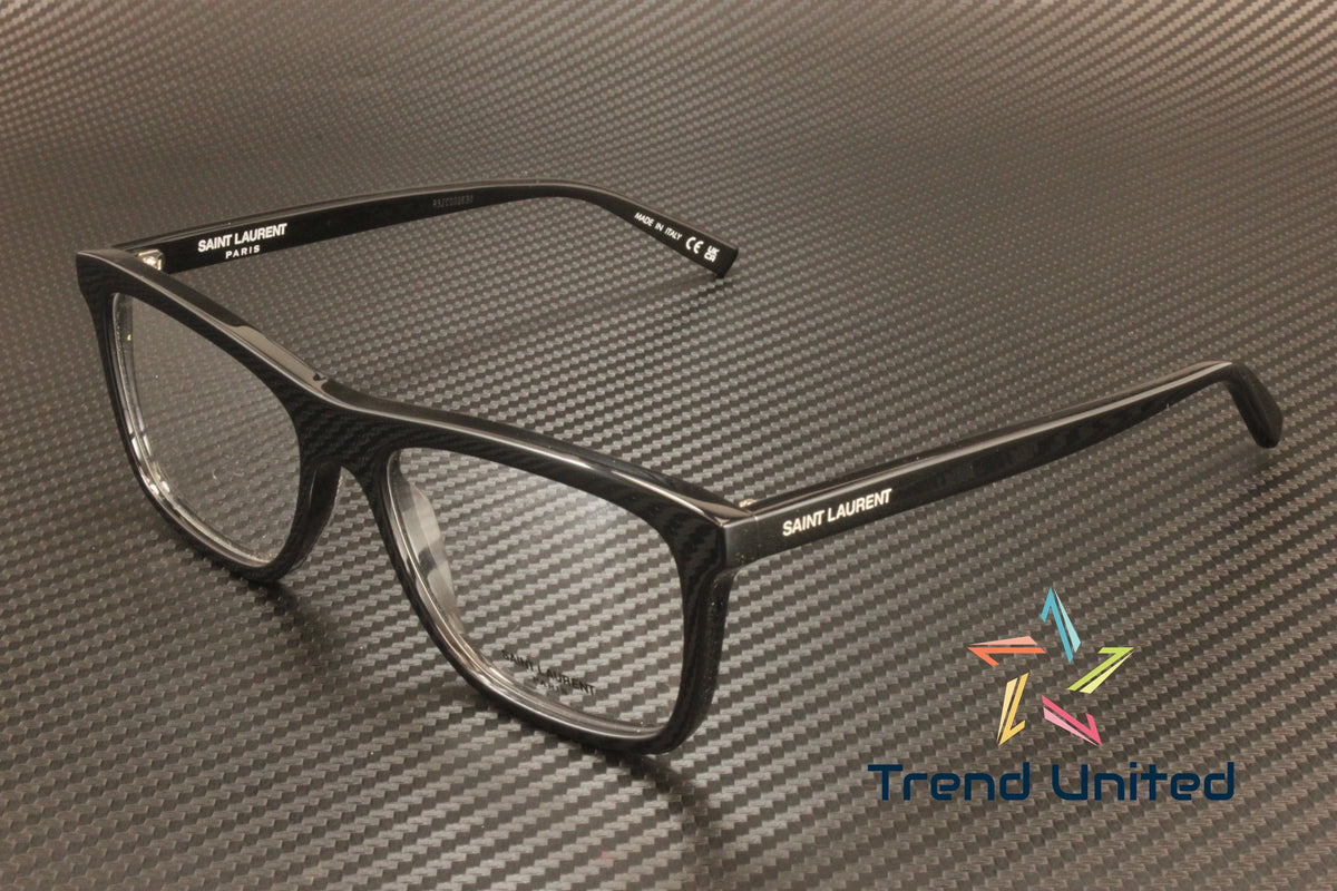 SAINT LAURENT SL 481 001 Rectangular Squared Black 55 mm Men's Eyeglasses