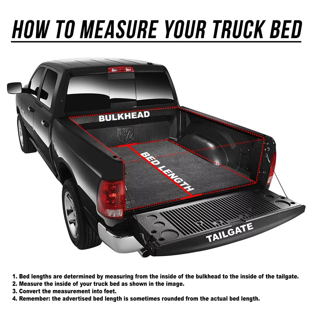 Auto Drive WMT-RU-56001 Soft Roll up Truck Bed Tonneau Wrap Fits 2022-23 Toyota Tundra (Excl. Trail Edition) 5'6" Bed (66.7")