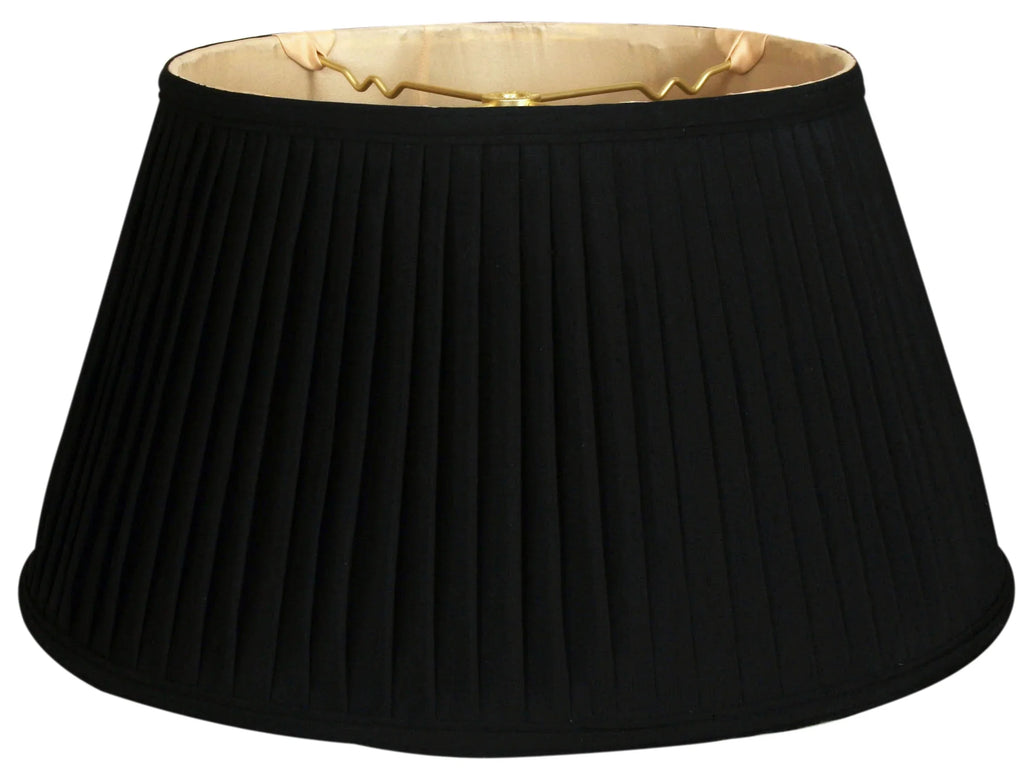 Royal Designs 17" Side Pleat Lamp Shade Black with Gold Lining