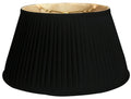Royal Designs 17" Side Pleat Lamp Shade Black with Gold Lining