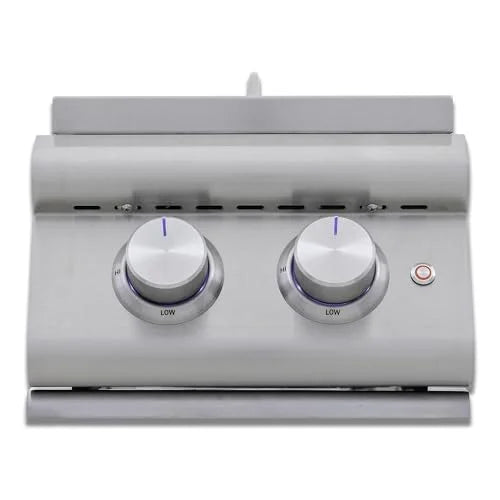 Blaze Premium LTE+ Natural Gas Stainless Steel Double Side Burner W/ Lid - BLZ-SB2-LTE3-NG