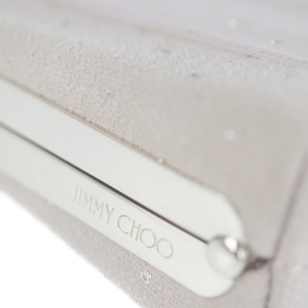 Pre-Owned JIMMY CHOO Jimmy Choo Celeste clutch bag 183 CELESTE canvas pink beige gold hardware clasp chain 2WAY shoulder party (Good)