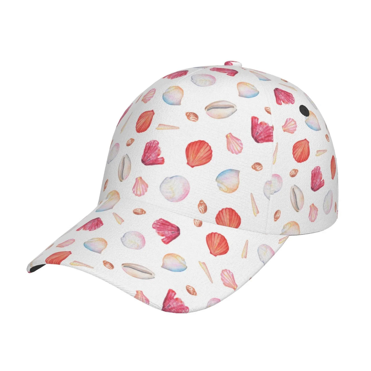 Lukts Red Coral And Scallop Seashell Cap Hat For Men/Women,Unstructured/Cotton