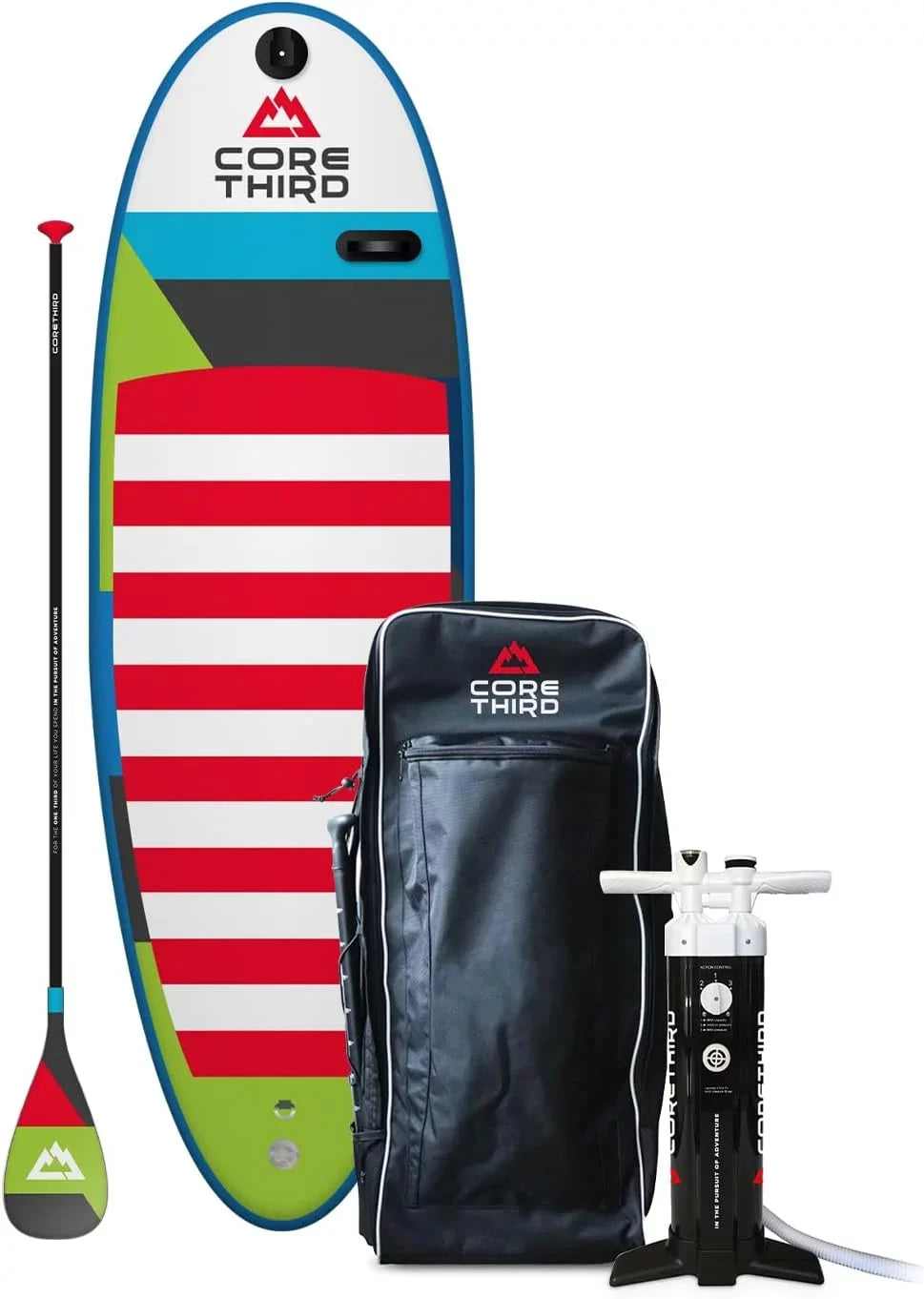 Core Third Doheny 7'8" Inflatable Paddle Board for Beaches and Lakes with Complete SUP Kit