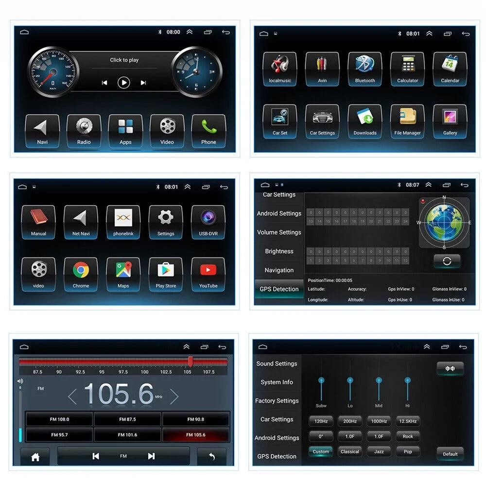 Jahy2Tech 10 Inch On-Board Android 9.1 GPS Wifi Dual Din Touch Screen Player Navigation