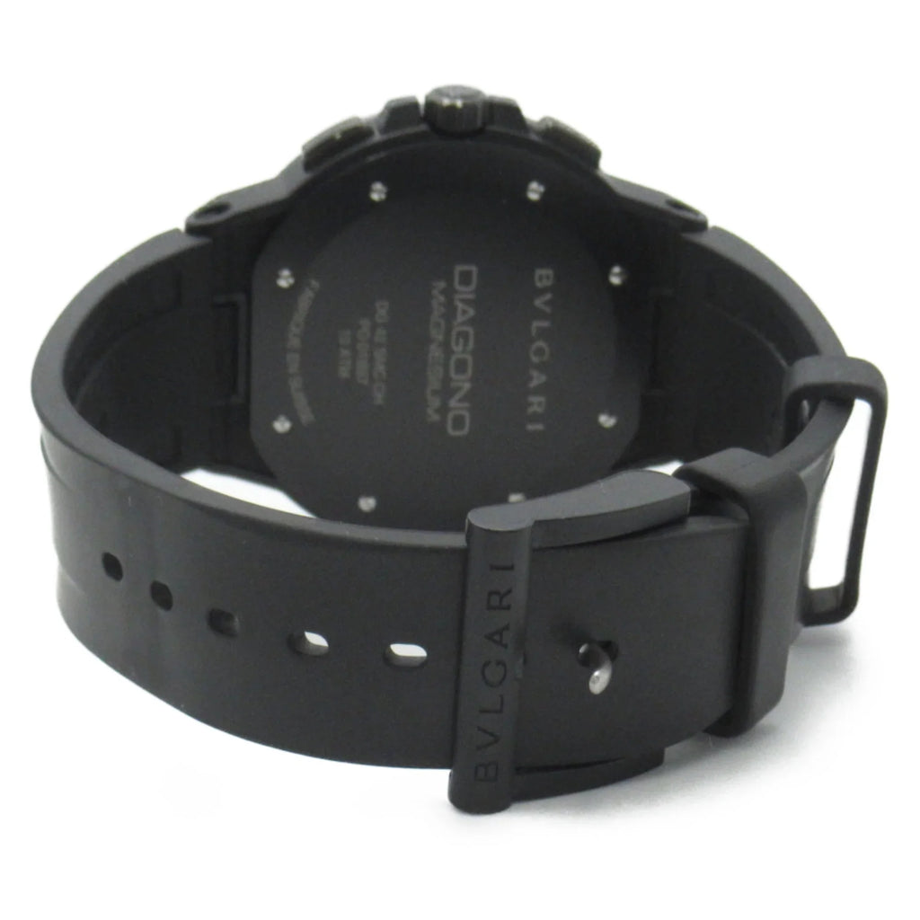 Pre-Owned BVLGARI Diagono Magnesium Chrono Wrist Watch watch Wrist Watch DG42SMCCH Mechanical Automatic Black Rubber belt mag DG42SMCCH (Good)