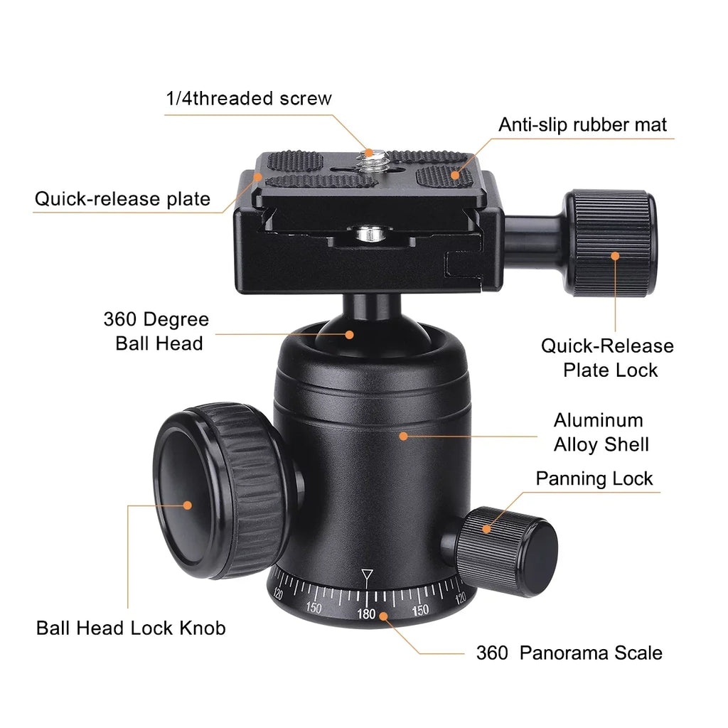 Heavy Duty (20 lbs Load) DSLR Mirorrless Camera Suction Cup Car Mount Camcorder Vehicle Holder 360° Ball Head Compatible with Nikon Canon Sony RED BM