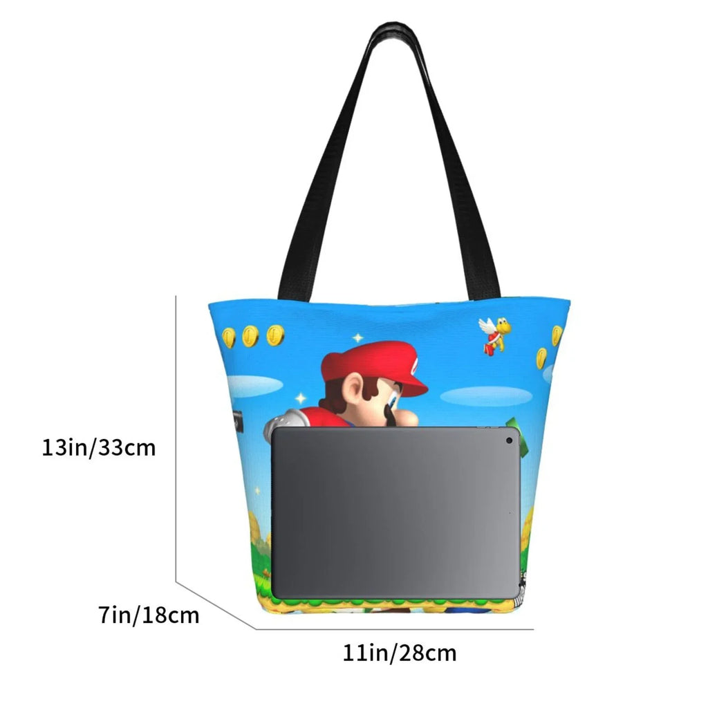 Super Mario Animated Women's Tote Bag Large Capacity Shoulder Handbag For Travel Beach Shopping Business Work School