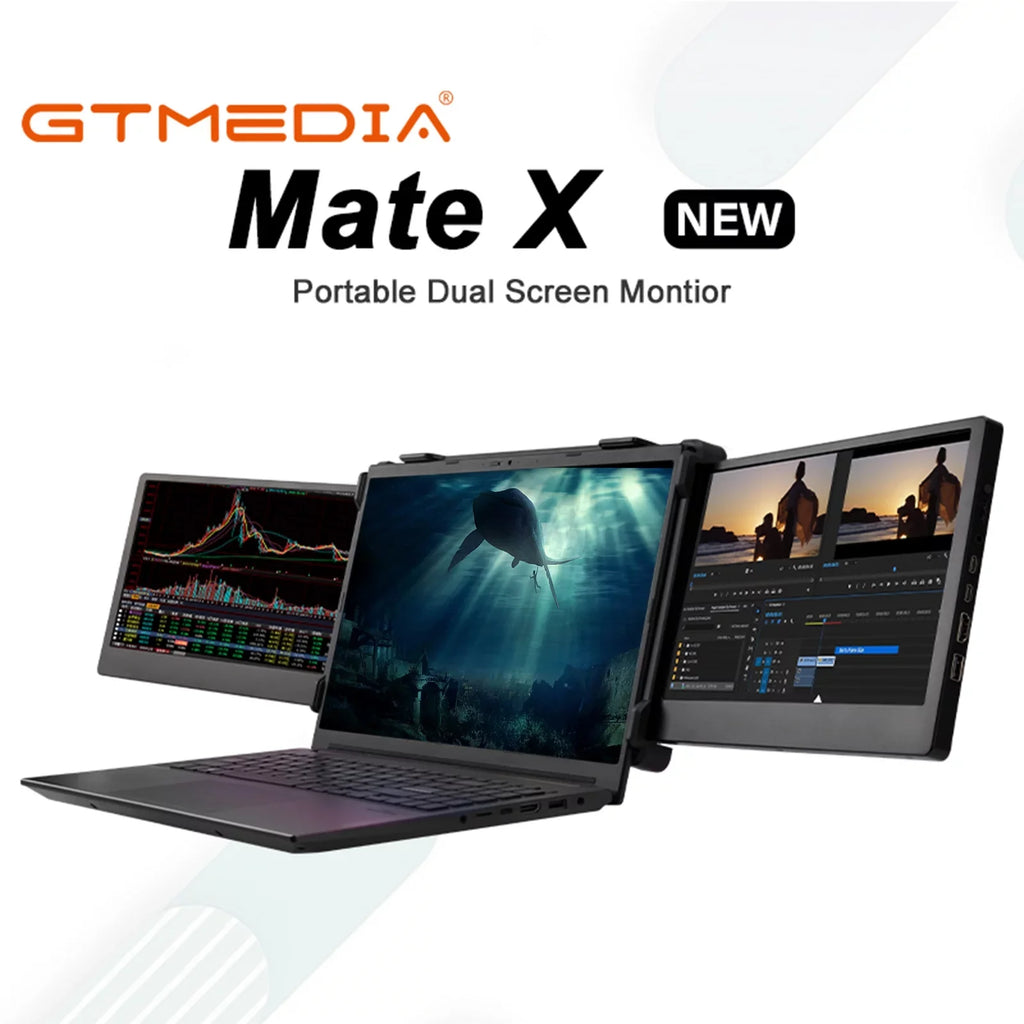 GTMEDIA Mate X 11.6-inch Portable Dual Screen Monitor for Laptop - Full HD IPS Display, Easy Setup and Versatile Usage