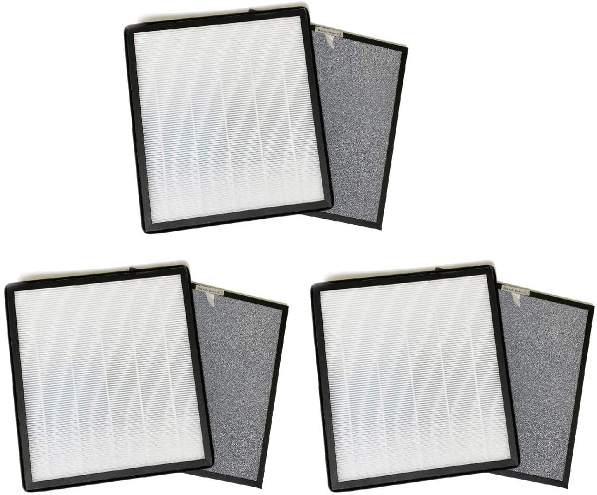 Nispira True HEPA Activated Carbon Filter Replacement Set Compatible with Hathaspace HSP001 Smart True HEPA Air Purifier 5-in-1, 3 Sets of 2 Filters