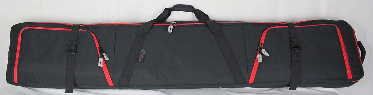 Rolling Double Ski Bag, Padded Double Ski Bag With Wheels For Air Travel, Two External Boot Pockets, Easy To Load, Oversized