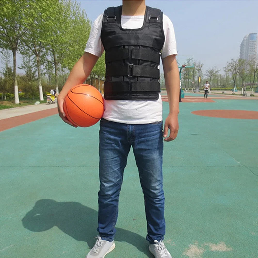 FlyFlise Adjustable Weighted Vest Weight Jacket Oxford Exercise Weight Loading Cloth Strength Training 50kg Max. Load (Empty)