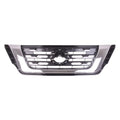 FRONT GRILLE; FOR USE WITHOUT CAMERA; PAINTED SILVER/BLACK WITH