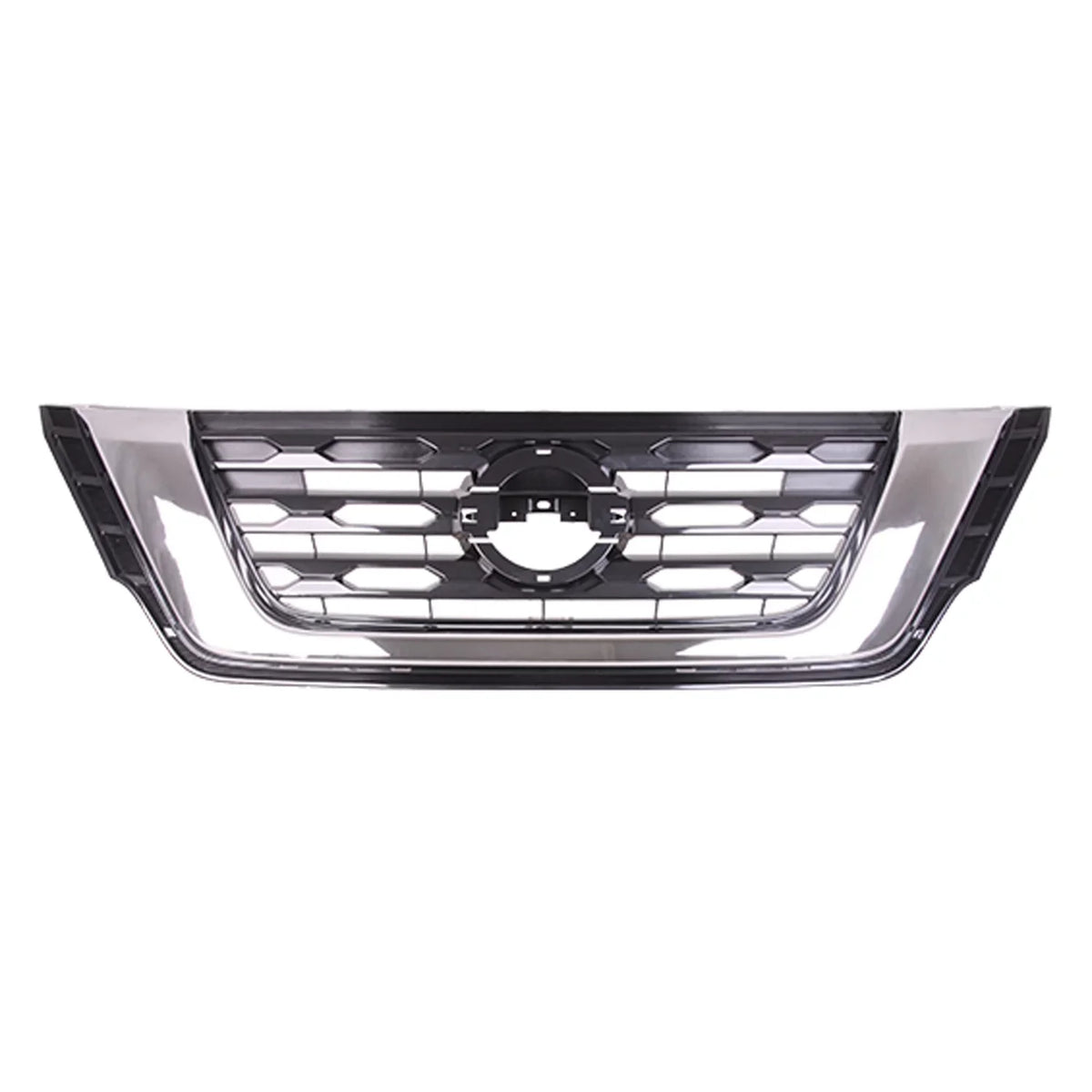 FRONT GRILLE; FOR USE WITHOUT CAMERA; PAINTED SILVER/BLACK WITH
