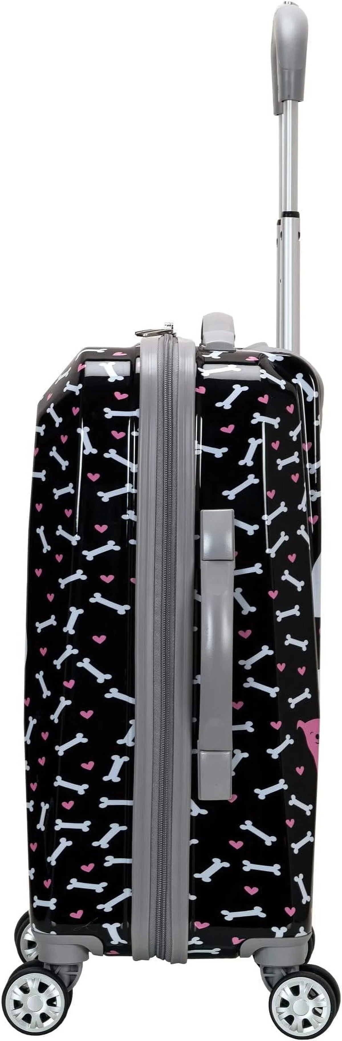 Open Box Rockland Vision Hardside Spinner Wheel Luggage Carry-On 20" - PUPPY/ MULTICOLOR