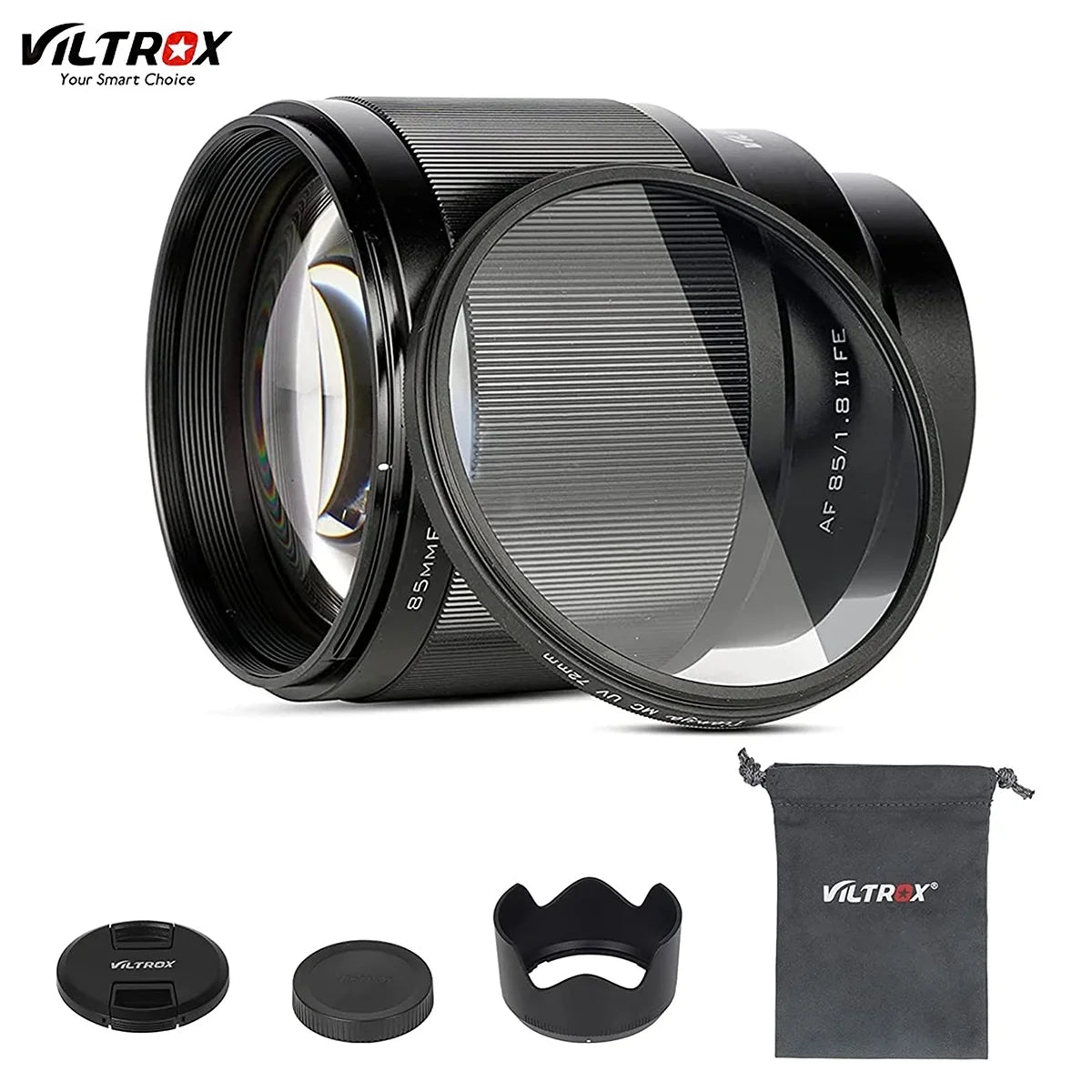 Viltrox 85mm F1.8 STM Full-Frame Sony E-Mount Camera Lens Support AF Auto Focus for Sony A7III A7RIII A7SII A7II a6500 a6400 a6300- Black