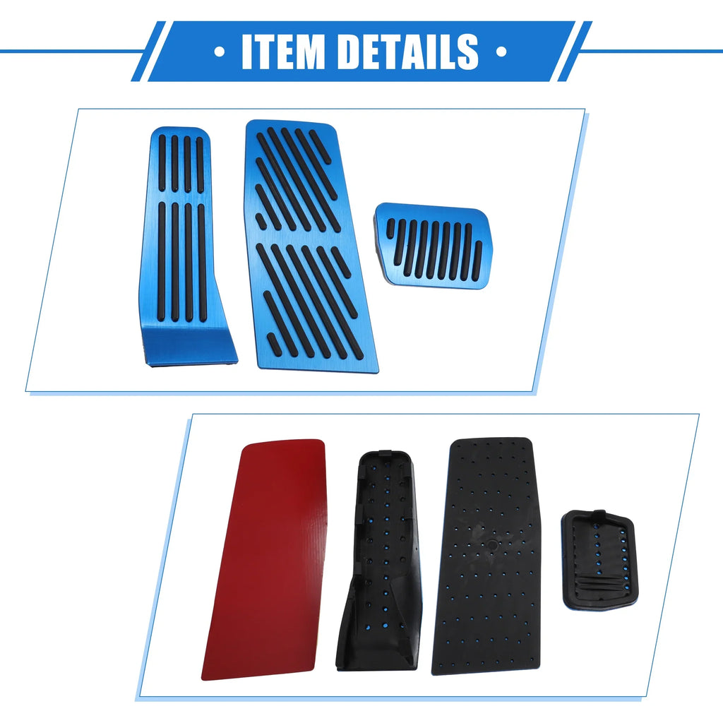 3 Pcs Car Gas Accelerator Brake Foot Rest Pedal Protection Pad for Mazda CX-30 2020-2021 Antislip Blue