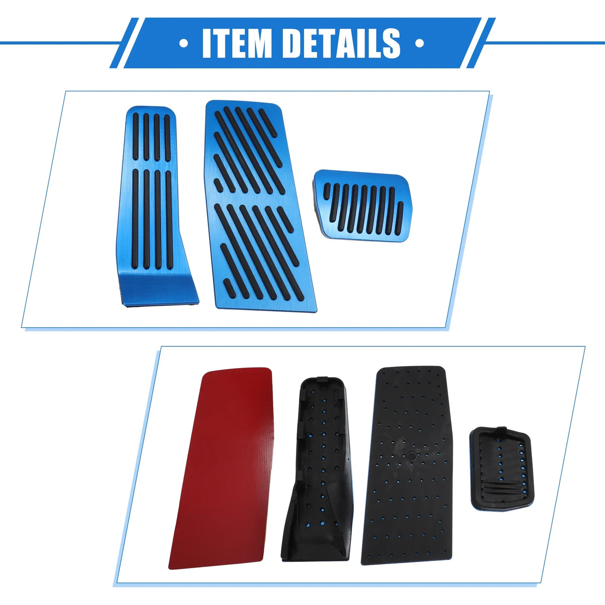 3 Pcs Car Gas Accelerator Brake Foot Rest Pedal Protection Pad for Mazda CX-30 2020-2021 Antislip Blue