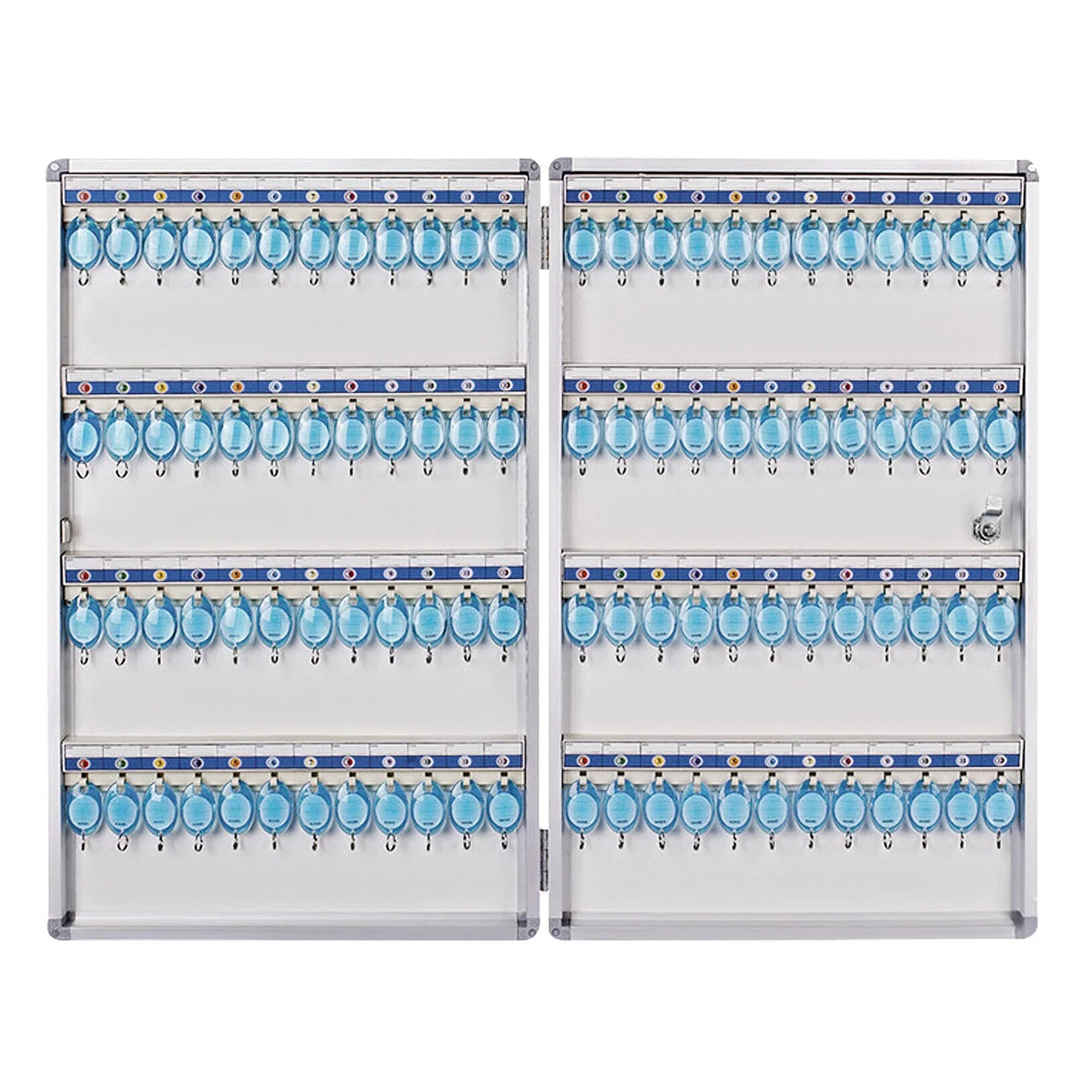96 Key Cabinet Storage Safe Lock Box Wall Mount Cabinet Box Key Organizer Silver