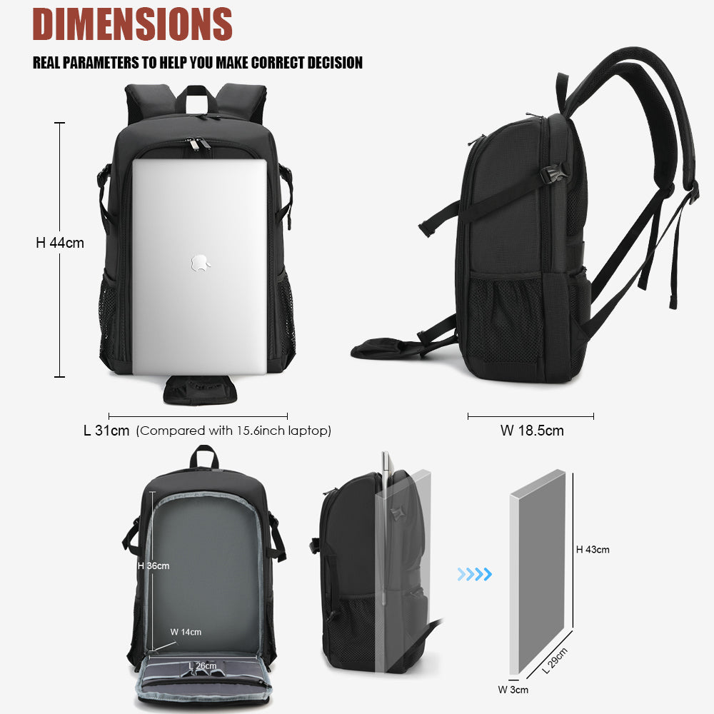 Big Capacity Photography Camera Waterproof Shoulders Backpack Video Tripod DSLR Bag Drone Case w/ Rain Wrap for Canon Nikon Sony Pentax