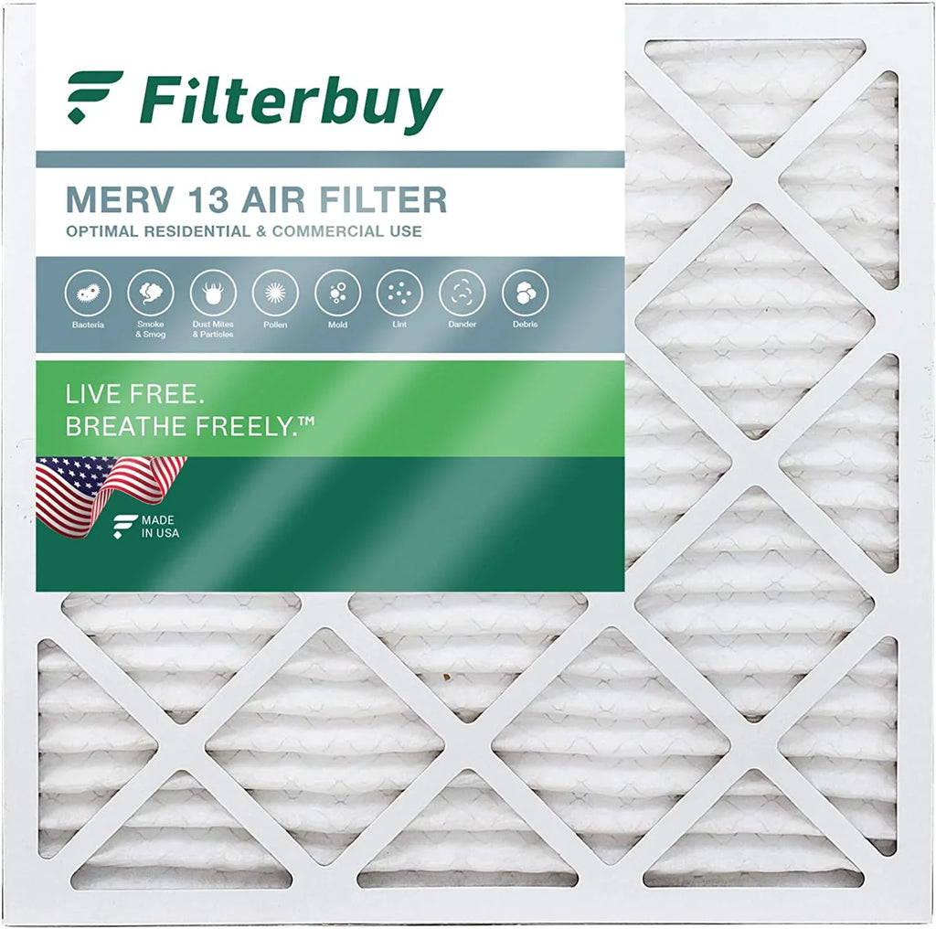 Filterbuy 21x21x1 MERV 13 Pleated HVAC AC Furnace Air Filters (1-Pack)