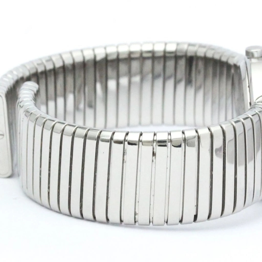 Pre-Owned Polished BVLGARI Tubogas Stainless Steel Quartz Ladies Watch BB26 2TS BF563995 (Good)