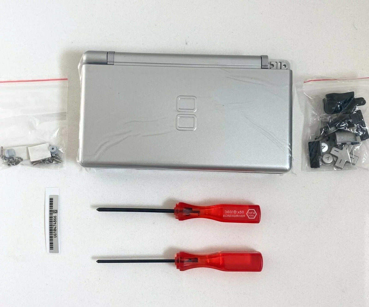 Replacement Housing for Nintendo DS Lite Glass Lens Shell Silver