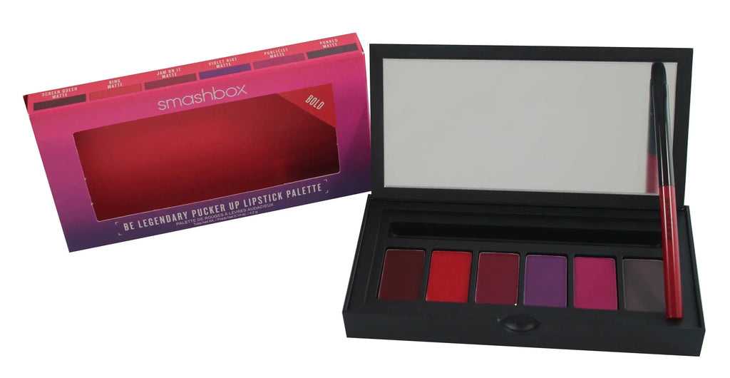 Smashbox Be Lengendary PUCKER UP Lipstick Palette: Include: Screen Queen Matte, Bing Matte, Jam On It Matte, Violet Riot Matte, Publicist Matte, Punked Matte .14oz