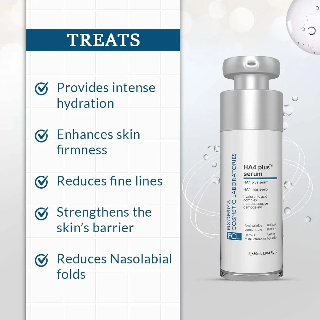 Fixderma Cosmetic Laboratories 5% Hyaluronic Acid Ha4 Plus Serum For Dry Skin, Serum For Open Pores Reduces Fine Lines And Wrinkles, Improves The Elasticity Of The Skin - 30Ml