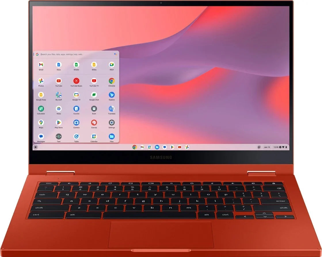 Samsung Galaxy Chromebook 2 13.3" FHD(1920 x 1080) Touchscreen 2 in 1 Laptop, Intel Core i3-10110U, 8GB LPDDR3 RAM, 128GB eMMC, Backlit Keyboard, Chrome OS, Fiesta Red with Tigology Accessories