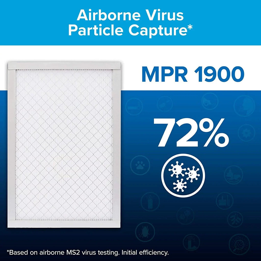 Filtrete 16x20x1 Air Filter MPR 1900 MERV 13, Healthy Living Ultimate Allergen, 2-Pack exact dimensions 15.719 x 19.719 x 0.78