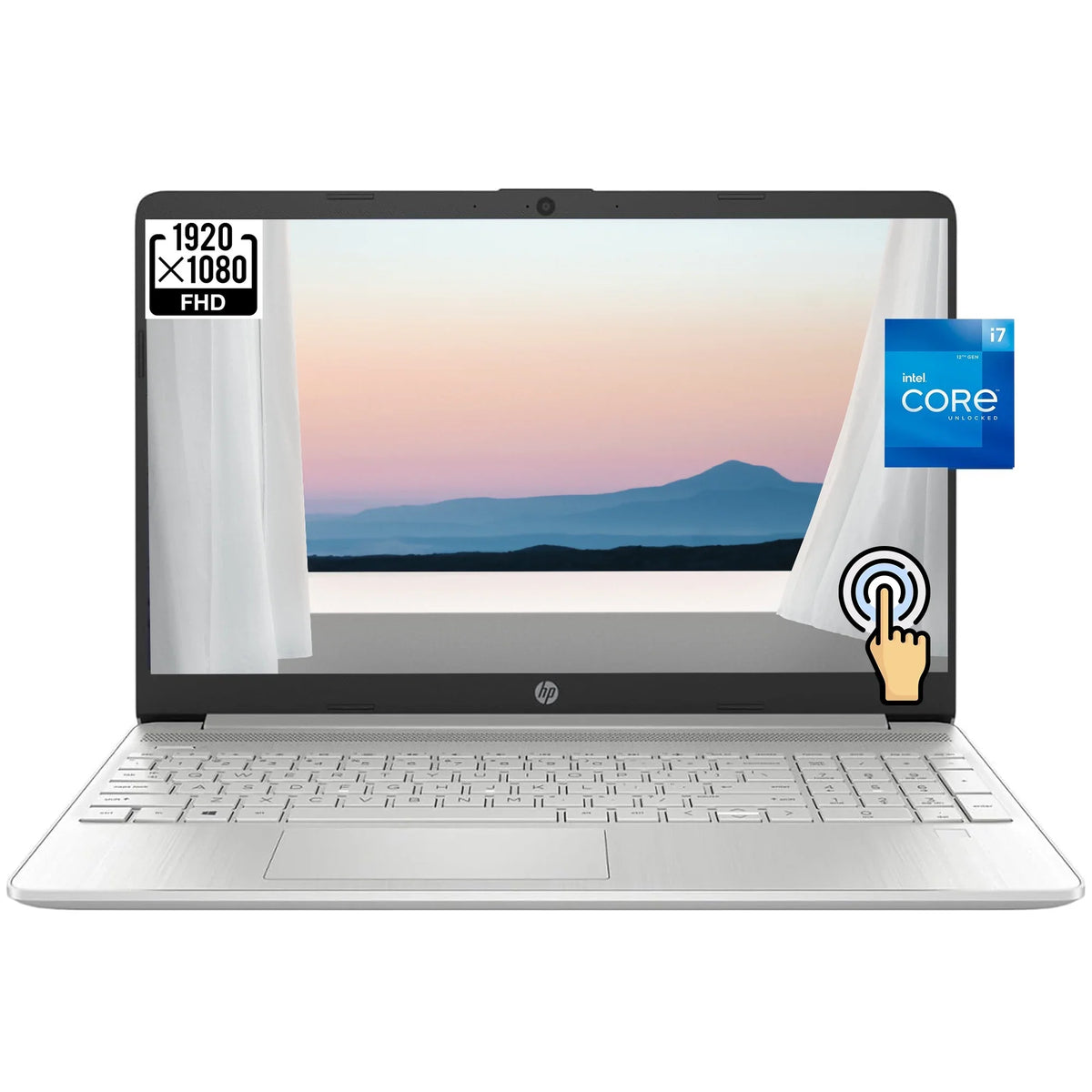 HP 15 15.6" FHD Touchscreen Business Laptop, 12th Gen Intel 10-Core i7-1255U, 32GB RAM, 2TB PCIe SSD, Numeric Keypad, Wi-Fi, HDMI, Windows 11 Home in S Mode