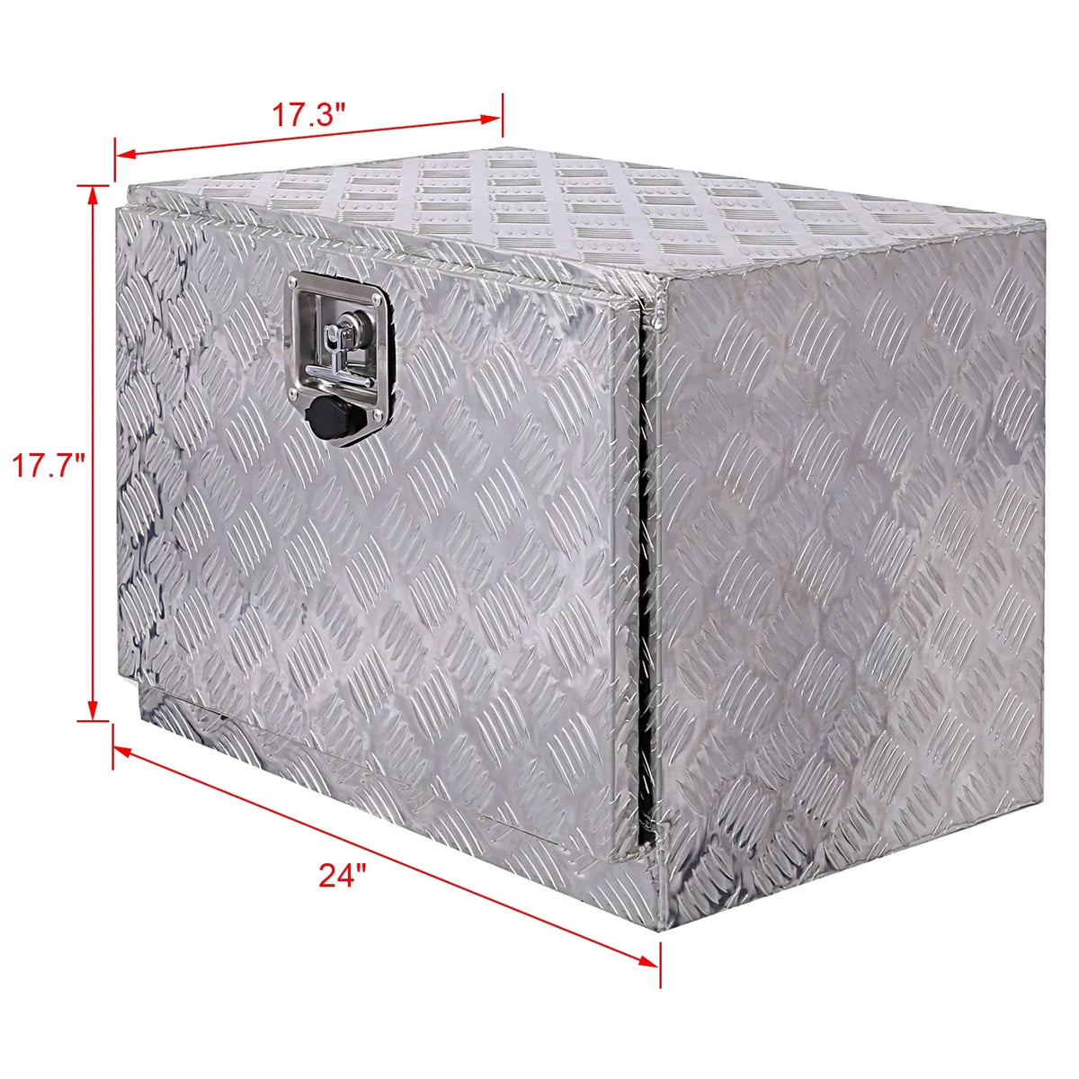 JBLCC 24" Aluminum Tool Box, Truck Bed Tool Box, Outdoor Trailer Pickup Storage Tool Box, RV Storage Organizer, Underbody Box w/ Lock Keys, Silver