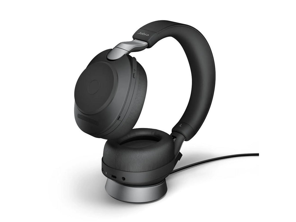 Jabra Evolve2 85 UC Wireless Headphones with Link380a, Stereo, Black - Wireless Bluetooth Headset for Calls and Music, 37 Hours of Battery Life, Advanced Noise Cancelling Headphones