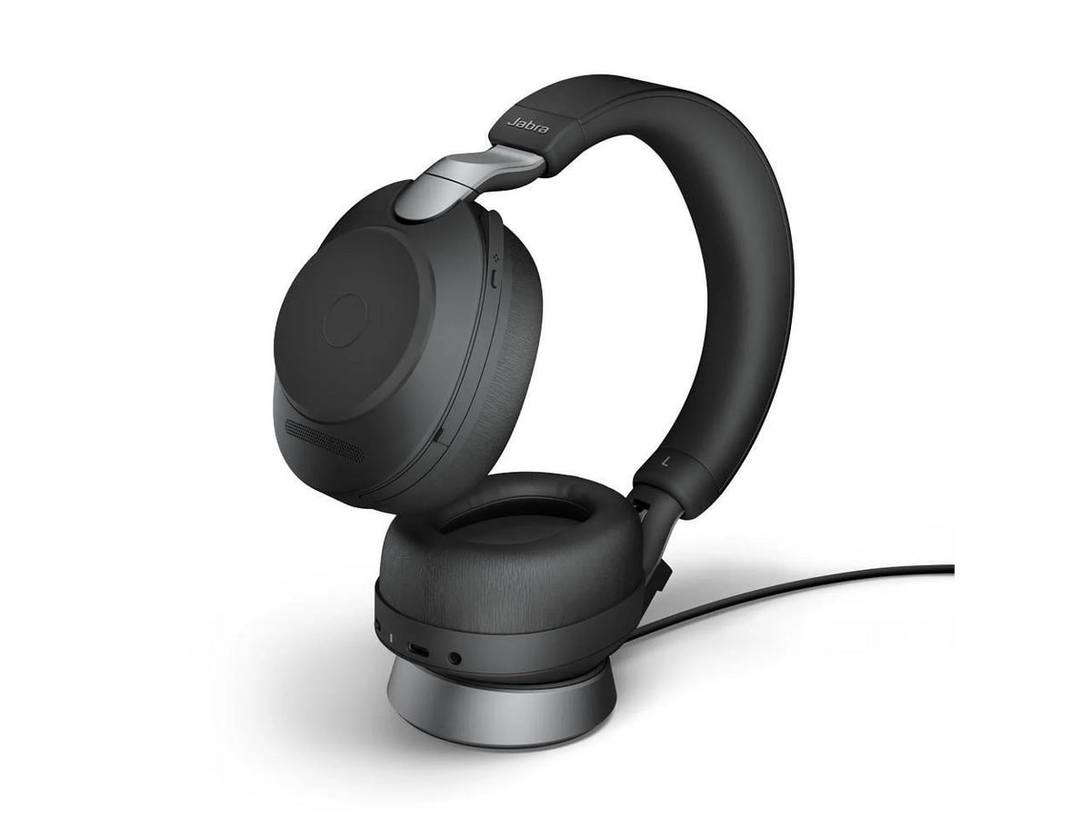 Jabra Evolve2 85 UC Wireless Headphones with Link380a, Stereo, Black - Wireless Bluetooth Headset for Calls and Music, 37 Hours of Battery Life, Advanced Noise Cancelling Headphones